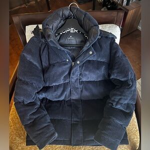 Navy corduroy Aritzia super puff